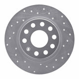 Dynamic Friction 2005-2022 Audi A3 Rear Right Drilled Silver Brake Rotor by Dynamic Friction Company 621-74031R
