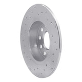 Dynamic Friction 2005-2022 Audi A3 Rear Right Drilled Silver Brake Rotor by Dynamic Friction Company 621-74031R