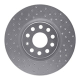 Dynamic Friction 2005-2022 Audi A3 Front Left Drilled Silver Brake Rotor by Dynamic Friction Company 621-74053L