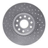 Dynamic Friction 2005-2022 Audi A3 Front Right Drilled Silver Brake Rotor by Dynamic Friction Company 621-74053R