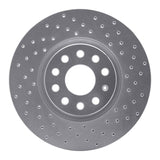 Dynamic Friction 2005-2022 Audi A3 Front Right Drilled Silver Brake Rotor by Dynamic Friction Company 621-74053R