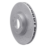 Dynamic Friction 2011-2018 Porsche Cayenne Left Front Drilled Silver Brake Rotor by Dynamic Friction Company 621-74057D