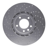 Dynamic Friction 2011-2018 Porsche Cayenne Left Front Drilled Silver Brake Rotor by Dynamic Friction Company 621-74057D