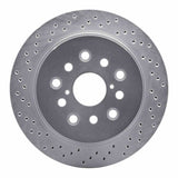 Dynamic Friction 2001-2006 Lexus LS430 Rear Left Drilled Silver Brake Rotor by Dynamic Friction Company 621-75010L