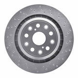 Dynamic Friction 2007-2021 Lexus LS460 Rear Right Drilled Silver Brake Rotor by Dynamic Friction Company 621-75022D