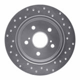 Dynamic Friction 2015-2022 Toyota Avalon Rear Left Drilled Silver Brake Rotor by Dynamic Friction Company 621-75041L