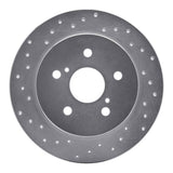 Dynamic Friction 2015-2022 Toyota Avalon Rear Left Drilled Silver Brake Rotor by Dynamic Friction Company 621-75041L