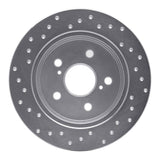 Dynamic Friction 2015-2022 Toyota Avalon Rear Right Drilled Silver Brake Rotor by Dynamic Friction Company 621-75041R