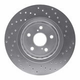 Dynamic Friction 2016-2022 Toyota Avalon Front Left Drilled Silver Brake Rotor by Dynamic Friction Company 621-75043L