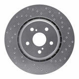 Dynamic Friction 2016-2022 Toyota Avalon Front Right Drilled Silver Brake Rotor by Dynamic Friction Company 621-75043R