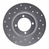 Dynamic Friction 1975-1979 Toyota Corolla Front Left Drilled Silver Brake Rotor by Dynamic Friction Company 621-76001L