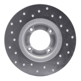 Dynamic Friction 1975-1979 Toyota Corolla Front Right Drilled Silver Brake Rotor by Dynamic Friction Company 621-76001R