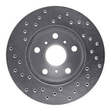 Dynamic Friction 1983-1986 Toyota Camry (Excl Hybrid) Front Right Drilled Silver Brake Rotor by Dynamic Friction Company 621-76016R