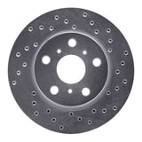 Dynamic Friction 1983-1986 Toyota Camry (Excl Hybrid) Front Right Drilled Silver Brake Rotor by Dynamic Friction Company 621-76016R