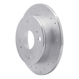 Dynamic Friction 1985-1987 Toyota Corolla Rear Left Drilled Silver Brake Rotor by Dynamic Friction Company 621-76023L