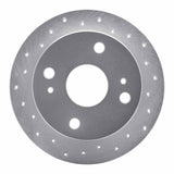 Dynamic Friction 1985-1987 Toyota Corolla Rear Left Drilled Silver Brake Rotor by Dynamic Friction Company 621-76023L