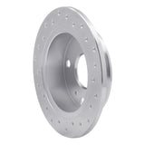 Dynamic Friction 1985-1987 Toyota Corolla Rear Left Drilled Silver Brake Rotor by Dynamic Friction Company 621-76023L