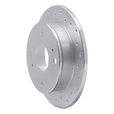 Dynamic Friction 1985-1987 Toyota Corolla Rear Right Drilled Silver Brake Rotor