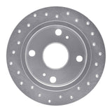 Dynamic Friction 1985-1987 Toyota Corolla Rear Right Drilled Silver Brake Rotor