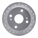 Dynamic Friction 1985-1987 Toyota Corolla Rear Right Drilled Silver Brake Rotor