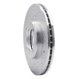 Dynamic Friction 1984-1987 Toyota Cressida Front Left Drilled Silver Brake Rotor by Dynamic Friction Company 621-76024L