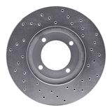 Dynamic Friction 1984-1987 Toyota Cressida Front Left Drilled Silver Brake Rotor by Dynamic Friction Company 621-76024L