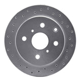 Dynamic Friction 1984-1988 Toyota Cressida Rear Left Drilled Silver Brake Rotor by Dynamic Friction Company 621-76025L