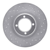Dynamic Friction 1985-1988 Toyota Cressida Front Right Drilled Silver Brake Rotor