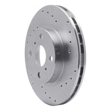 Dynamic Friction 1987-1992 Toyota Corolla Front Right Drilled Silver Brake Rotor by Dynamic Friction Company 621-76032R
