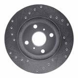 Dynamic Friction 1987-1992 Toyota Corolla Front Right Drilled Silver Brake Rotor by Dynamic Friction Company 621-76032R