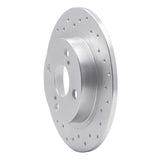 Dynamic Friction 1987-1992 Toyota Corolla Rear Left Drilled Silver Brake Rotor by Dynamic Friction Company 621-76035L