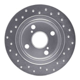 Dynamic Friction 1987-1992 Toyota Corolla Rear Left Drilled Silver Brake Rotor by Dynamic Friction Company 621-76035L