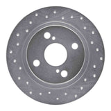Dynamic Friction 1987-1992 Toyota Corolla Rear Left Drilled Silver Brake Rotor by Dynamic Friction Company 621-76035L
