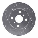 Dynamic Friction 1990-1991 Toyota Celica Front Left Drilled Silver Brake Rotor by Dynamic Friction Company 621-76043L