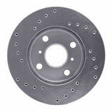 Dynamic Friction 1990-1991 Toyota Celica Front Right Drilled Silver Brake Rotor by Dynamic Friction Company 621-76043R