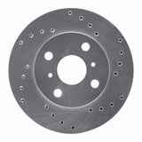 Dynamic Friction 1990-1991 Toyota Celica Front Right Drilled Silver Brake Rotor by Dynamic Friction Company 621-76043R