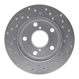 Dynamic Friction 1991-1995 Toyota MR2 Front Left Drilled Silver Brake Rotor by Dynamic Friction Company 621-76047L