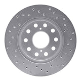 Dynamic Friction 1991-1995 Toyota MR2 Rear Left Drilled Silver Brake Rotor by Dynamic Friction Company 621-76048L