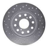 Dynamic Friction 1991-1995 Toyota MR2 Rear Right Drilled Silver Brake Rotor by Dynamic Friction Company 621-76048R