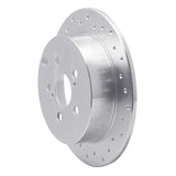 Dynamic Friction 2000-2010 Toyota Celica Rear Left Drilled Silver Brake Rotor by Dynamic Friction Company 621-76069L