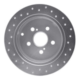 Dynamic Friction 2000-2010 Toyota Celica Rear Left Drilled Silver Brake Rotor by Dynamic Friction Company 621-76069L
