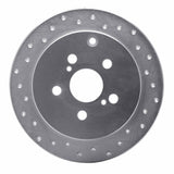 Dynamic Friction 2000-2010 Toyota Celica Rear Left Drilled Silver Brake Rotor by Dynamic Friction Company 621-76069L