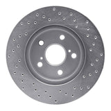 Dynamic Friction 2002-2015 Toyota Avalon Front Left Drilled Silver Brake Rotor by Dynamic Friction Company 621-76075L