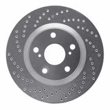 Dynamic Friction 2006-2020 Toyota Avalon Front Left Drilled Silver Brake Rotor by Dynamic Friction Company 621-76080L