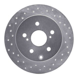 Dynamic Friction 2009-2013 Toyota Matrix Rear Left Drilled Silver Brake Rotor by Dynamic Friction Company 621-76084L