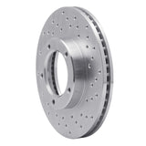 Dynamic Friction 1984-1995 Toyota Pickup Front Right Drilled Silver Brake Rotor by Dynamic Friction Company 621-76096R