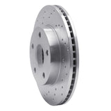 Dynamic Friction 1991-1996 Toyota Previa Front Left Drilled Silver Brake Rotor by Dynamic Friction Company 621-76111L