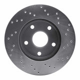 Dynamic Friction 1991-1996 Toyota Previa Front Left Drilled Silver Brake Rotor by Dynamic Friction Company 621-76111L