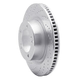 Dynamic Friction 2007-2022 Toyota Land Cruiser Front Left Drilled Silver Brake Rotor by Dynamic Friction Company 621-76136L
