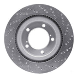 Dynamic Friction 2007-2022 Toyota Land Cruiser Front Left Drilled Silver Brake Rotor by Dynamic Friction Company 621-76136L